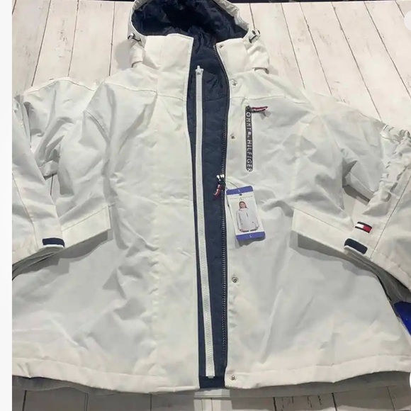 New Tommy Hilfiger Women’s White Navy 3-in-1 Winter Coat w/ Liner Size Small P18 - Picture 2 of 14
